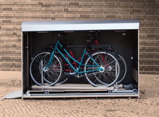 Holz-Metall Fahrradhaus KIWABO für 2 Fahrräder