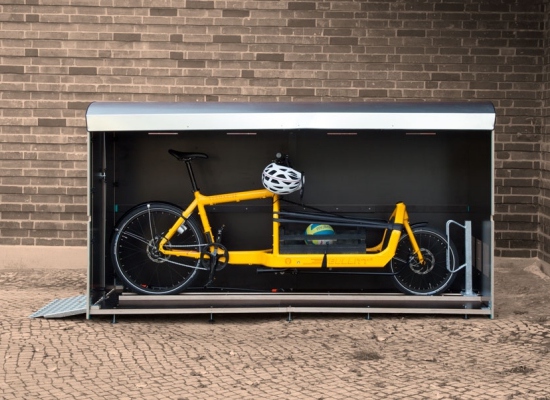 Holz-Metall Fahrradhaus KIWABO für lange Fahrräder